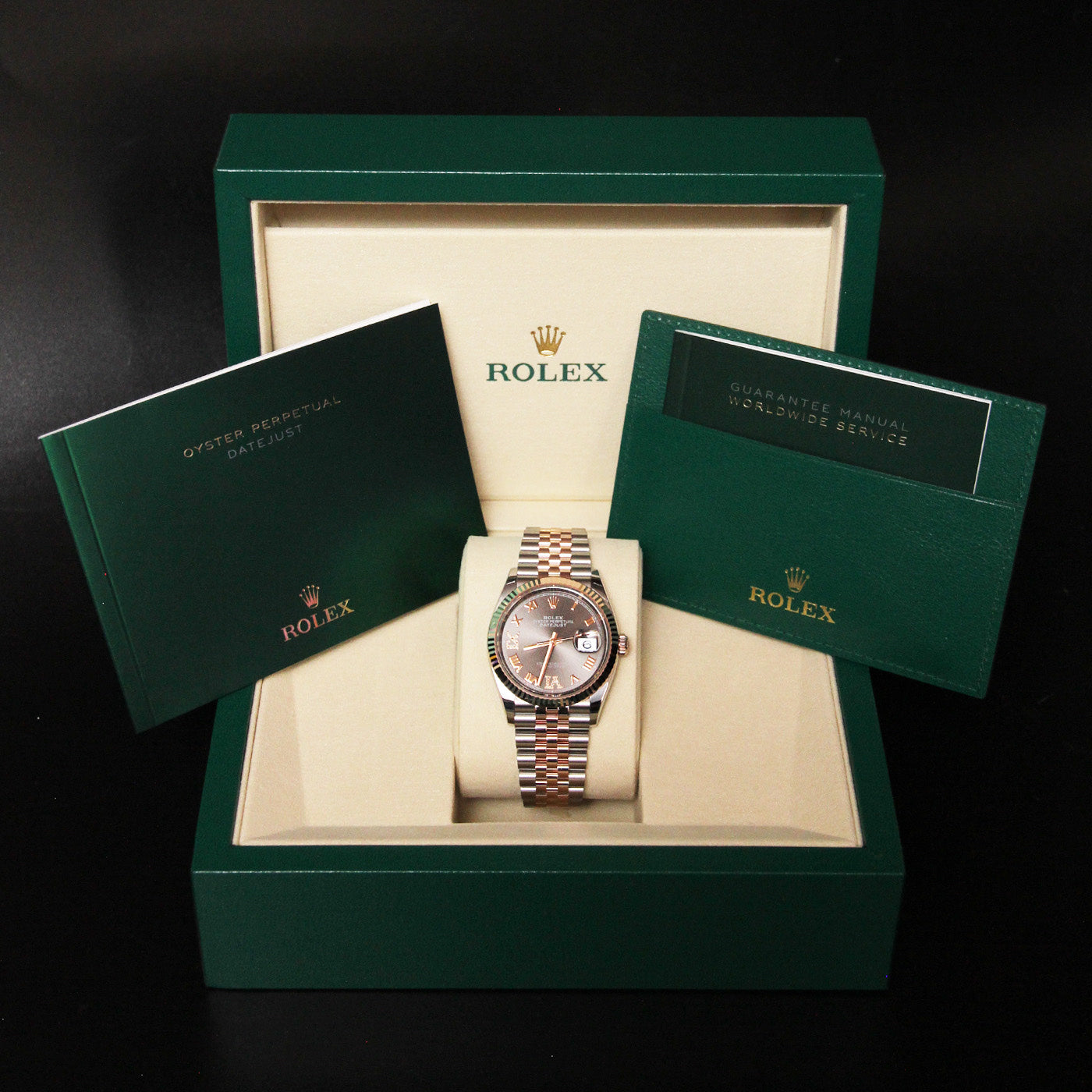 Date Just 36 Grey Dial Diamond VI IX  126231