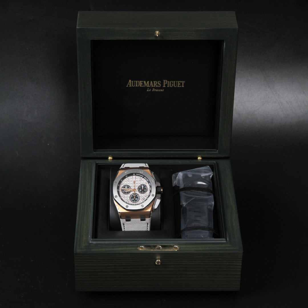 AP43 ROOC RG Grey Dial Black Chrono Grey Calfskin Strap 26420OI.OO.A015VE.01
