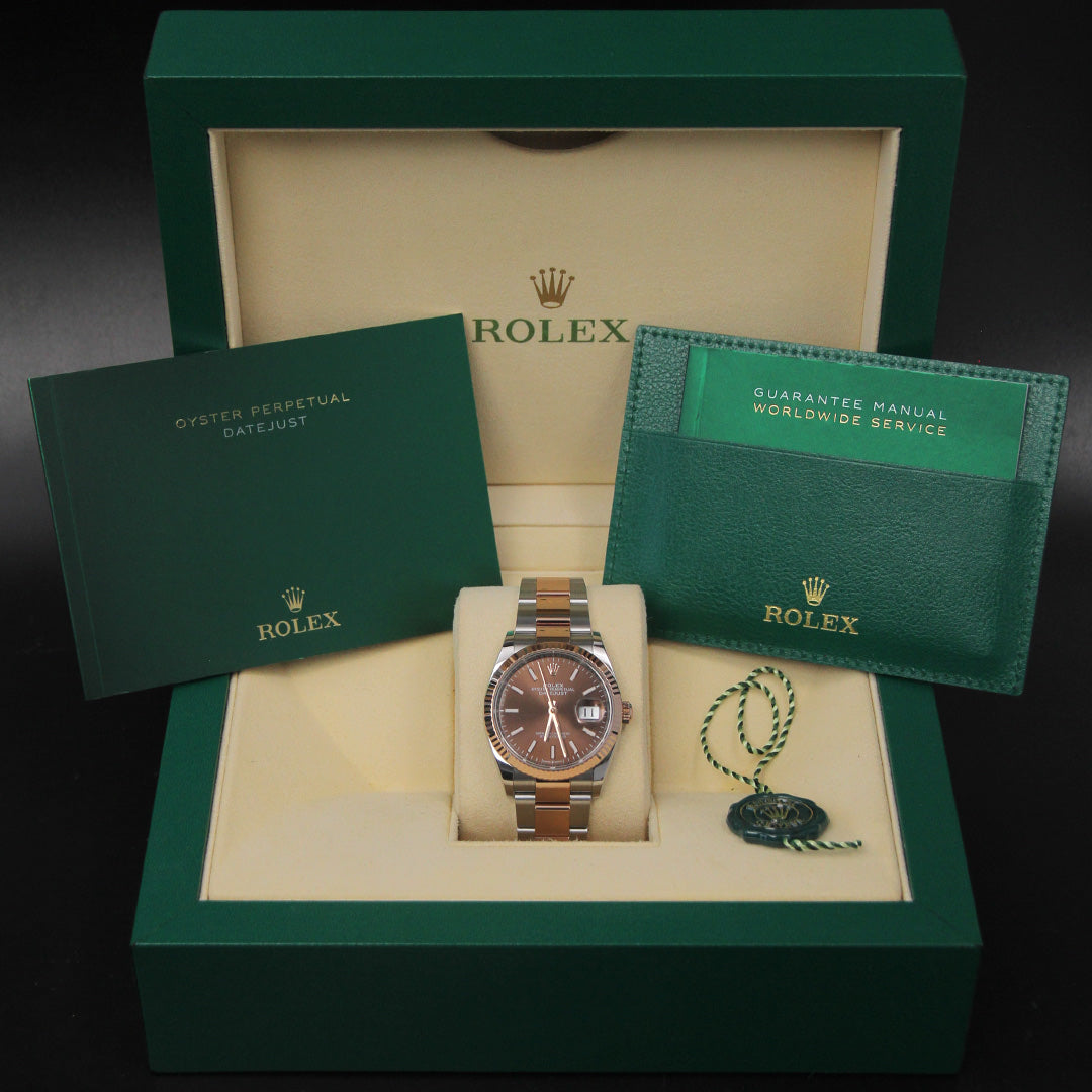 Date Just 36 Choco Index Dial Oyster Two Tone 126231