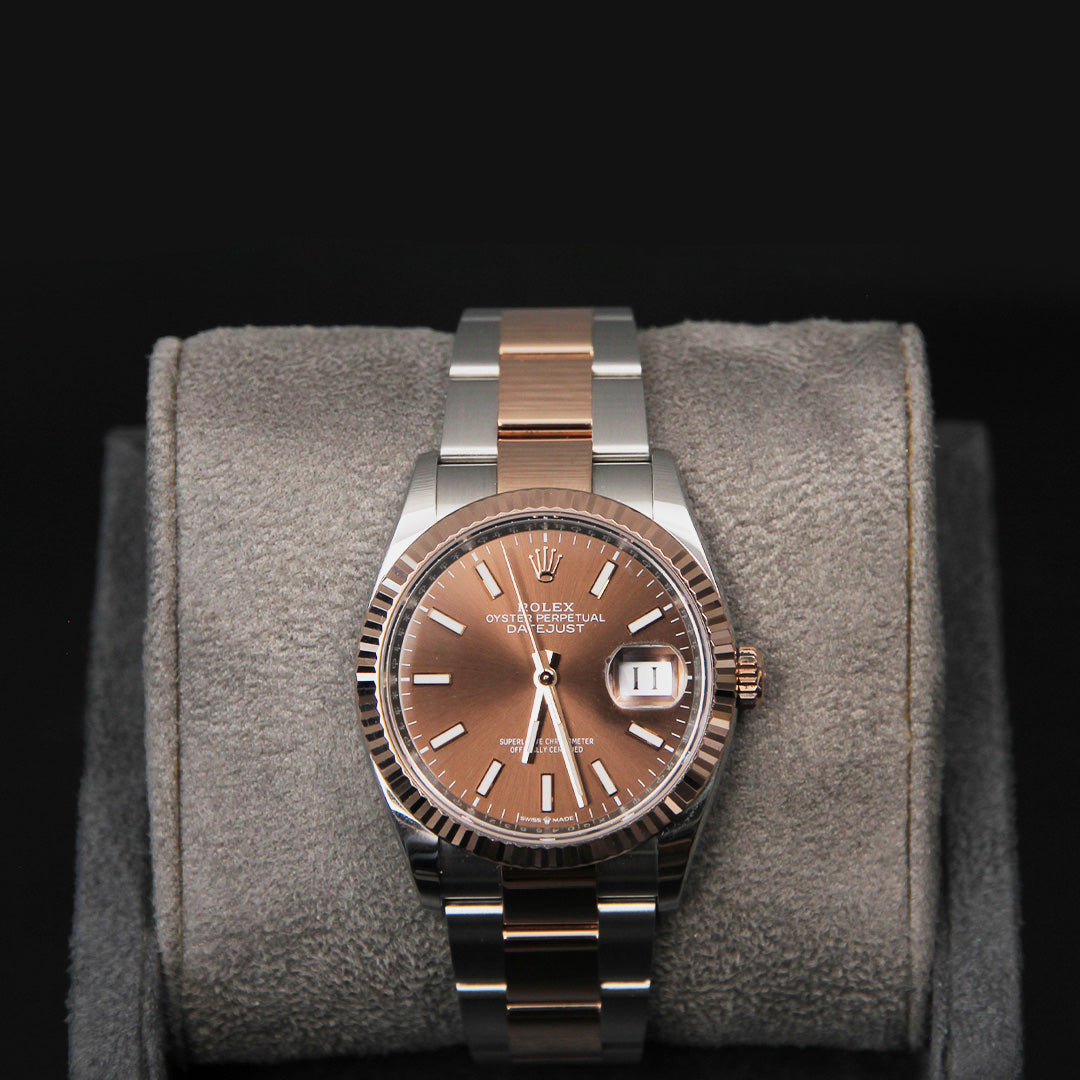 Date Just 36 Choco Index Dial Oyster Two Tone 126231