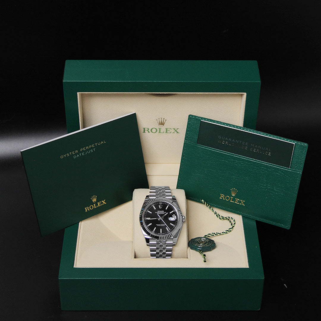 Date Just 41 Black Index Dial Jubilee 126334