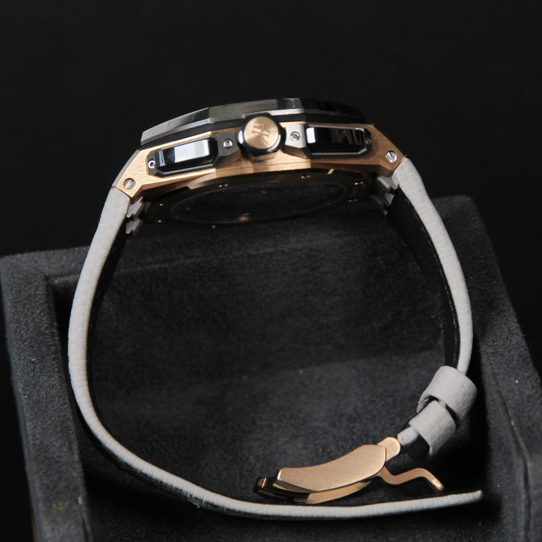 AP43 ROOC RG Grey Dial Black Chrono Grey Calfskin Strap 26420OI.OO.A015VE.01