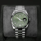 Daydate 40 White Gold Olive Roman Dial - 228239