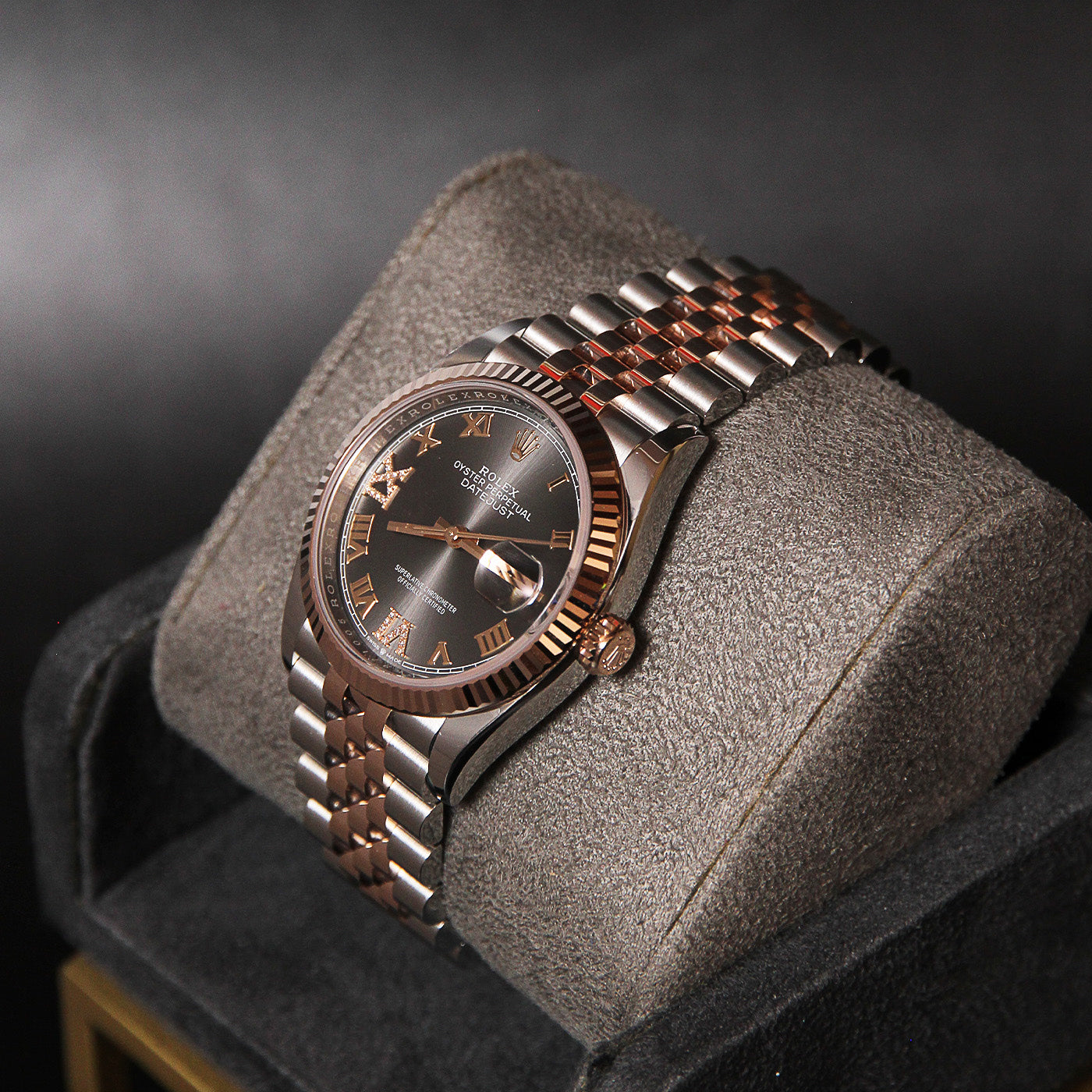 Date Just 36 Grey Dial Diamond VI IX  126231