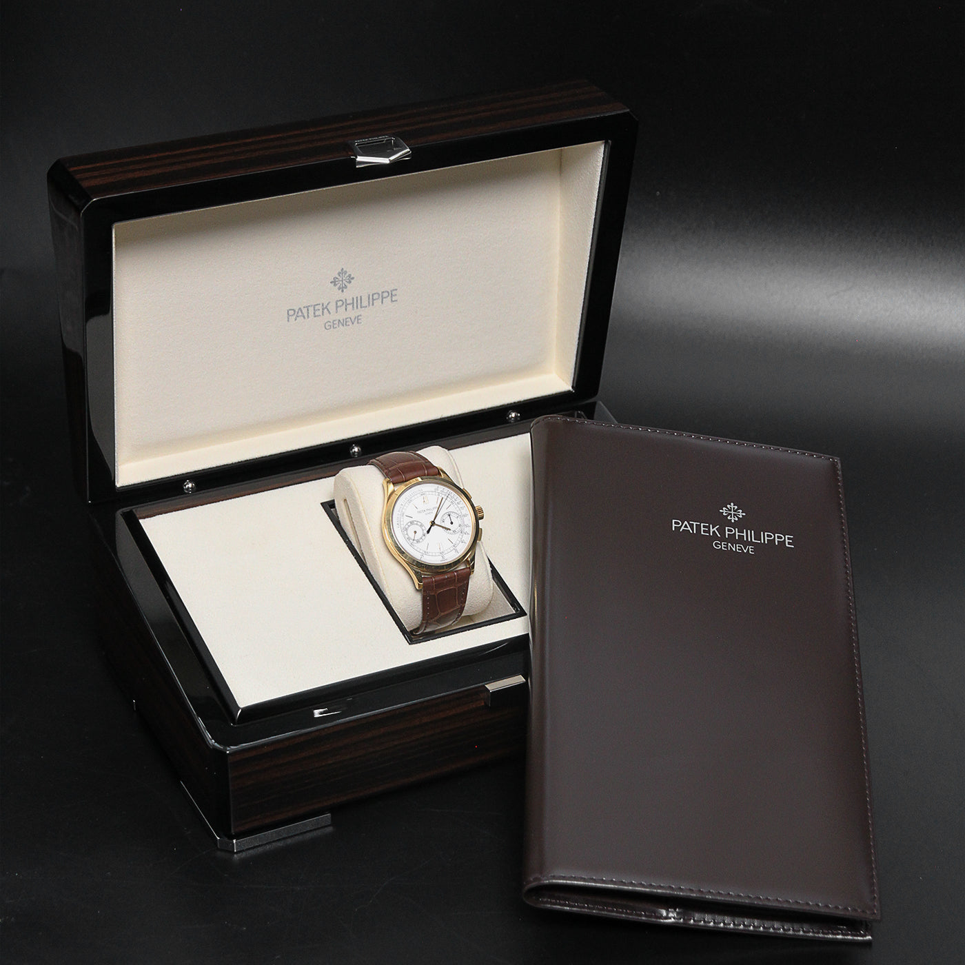 Patek Philippe Complications Chronograph YG Silver Dial Brown Leather  5170J-001