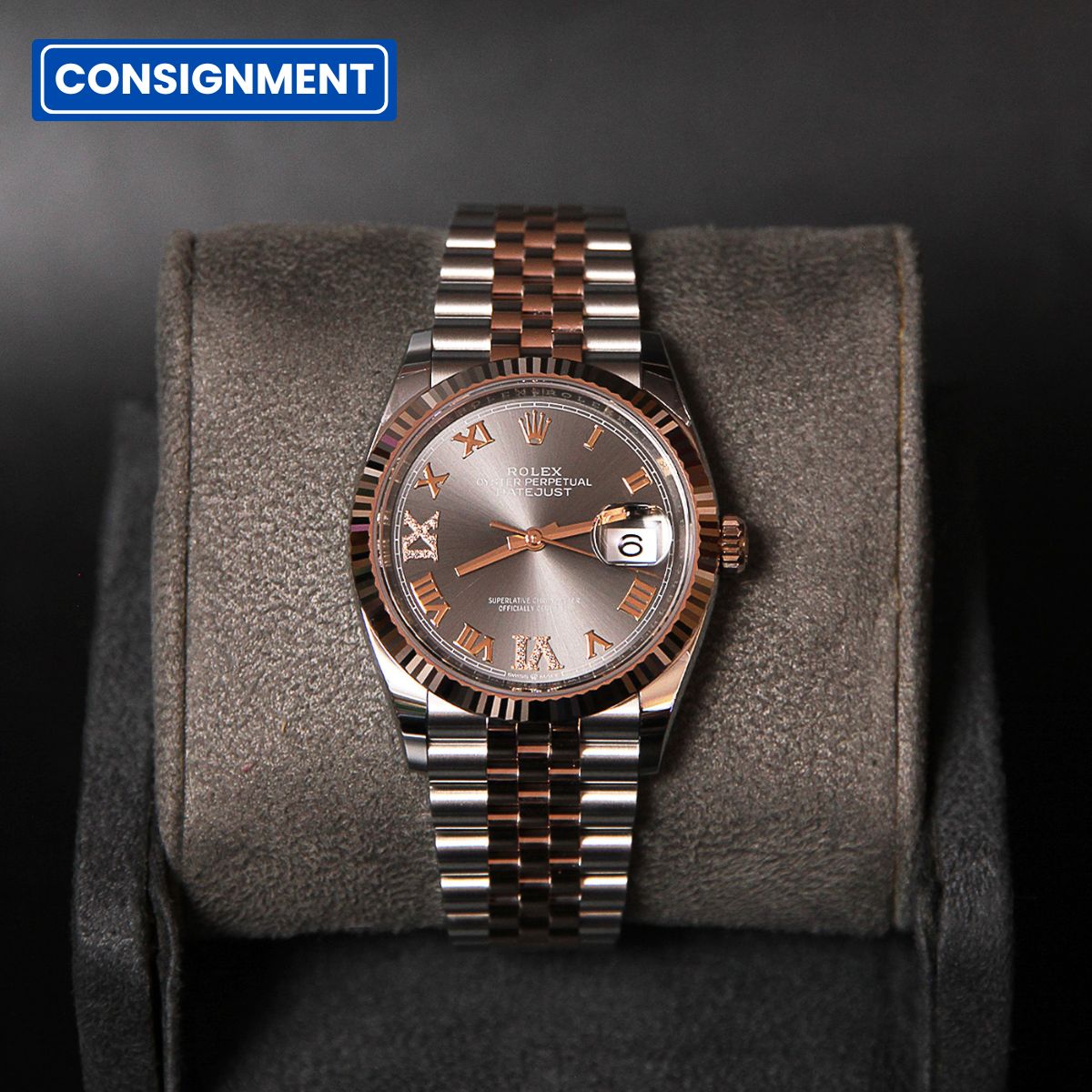 Datejust  36 Grey Dial Diamond VI IX  126231