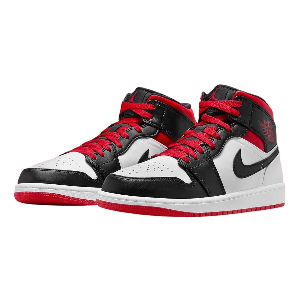 Air Jordan 1 Mid White Gym Red Black