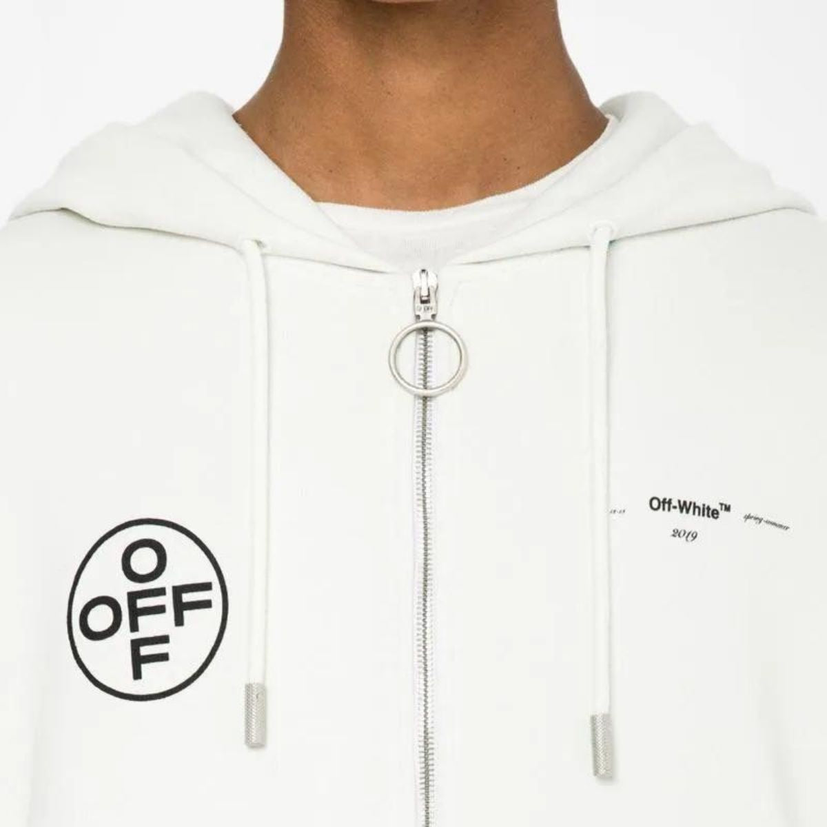 Off White Stencil Zip Jaket Hoodie