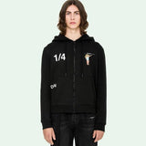 Off White Dondi Woman Zip Jaket Hoodie Black