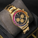 Daytona YG Rainbow Baguette Black Dial 126598RBOW