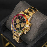 Daytona YG Rainbow Baguette Black Dial 126598RBOW