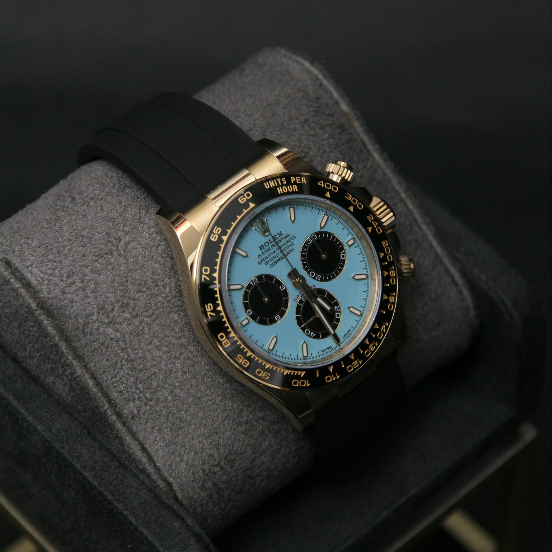 Daytona YG Turquoise Blue Dial Oysterflex 126518LN
