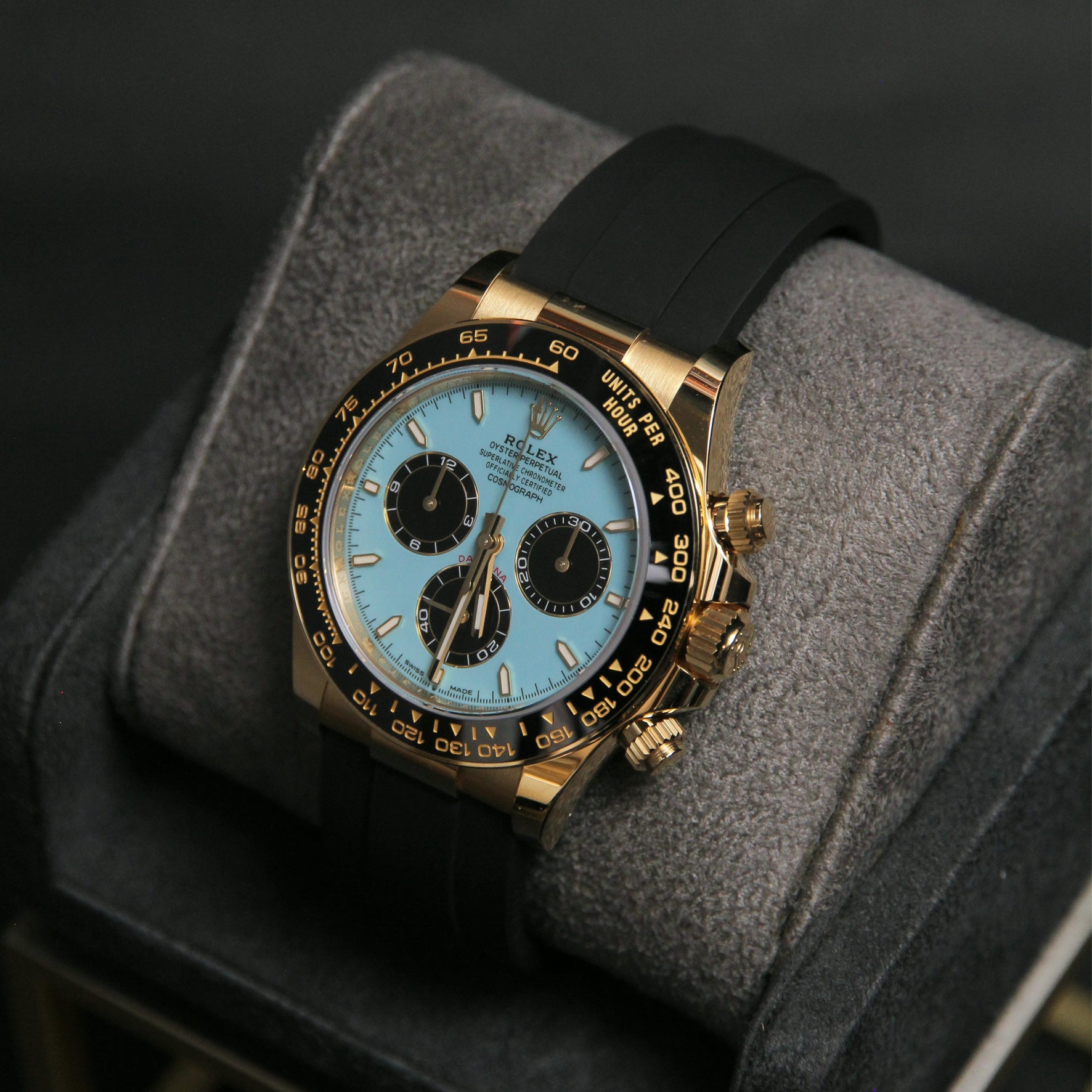 Daytona YG Turquoise Blue Dial Oysterflex 126518LN
