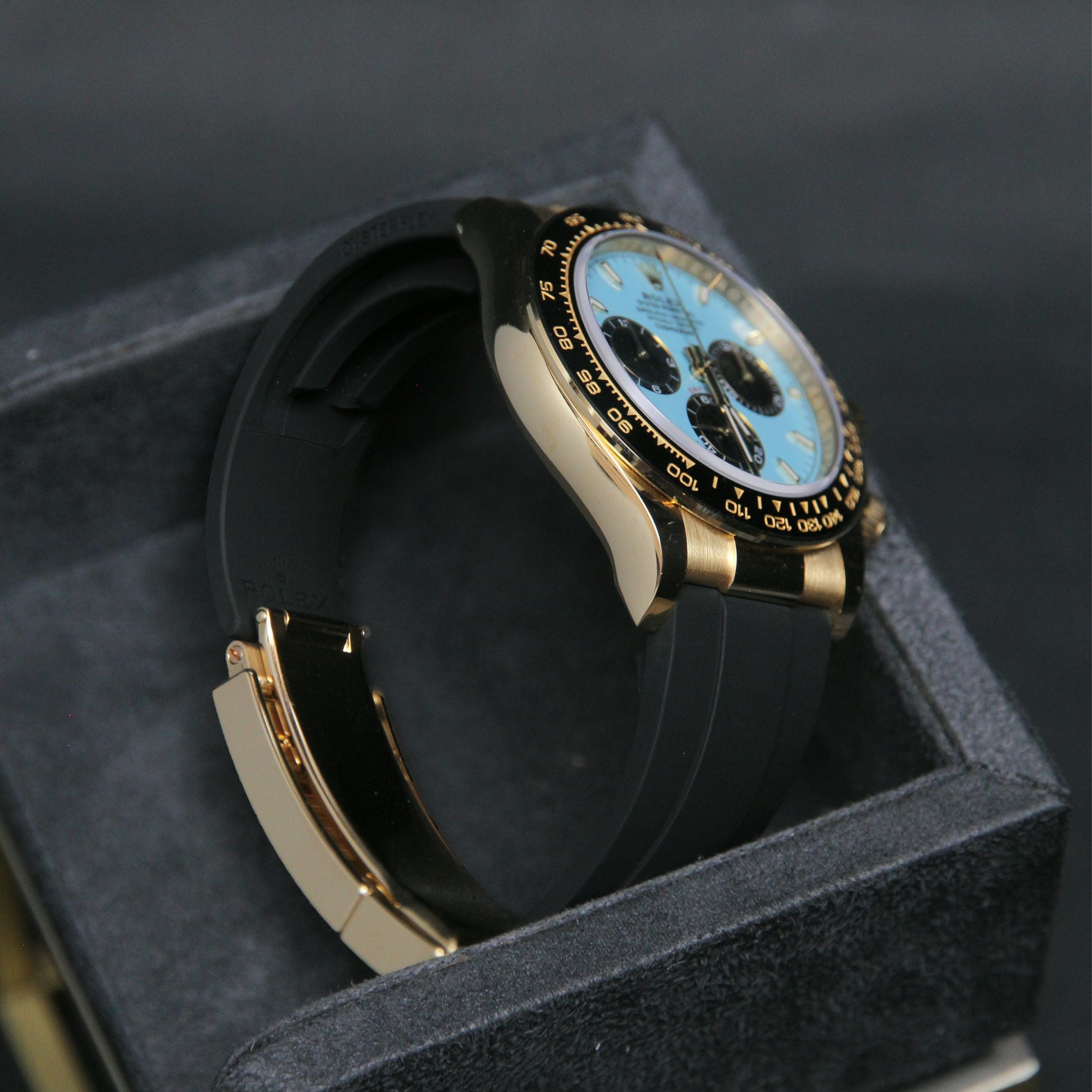 Daytona YG Turquoise Blue Dial Oysterflex 126518LN
