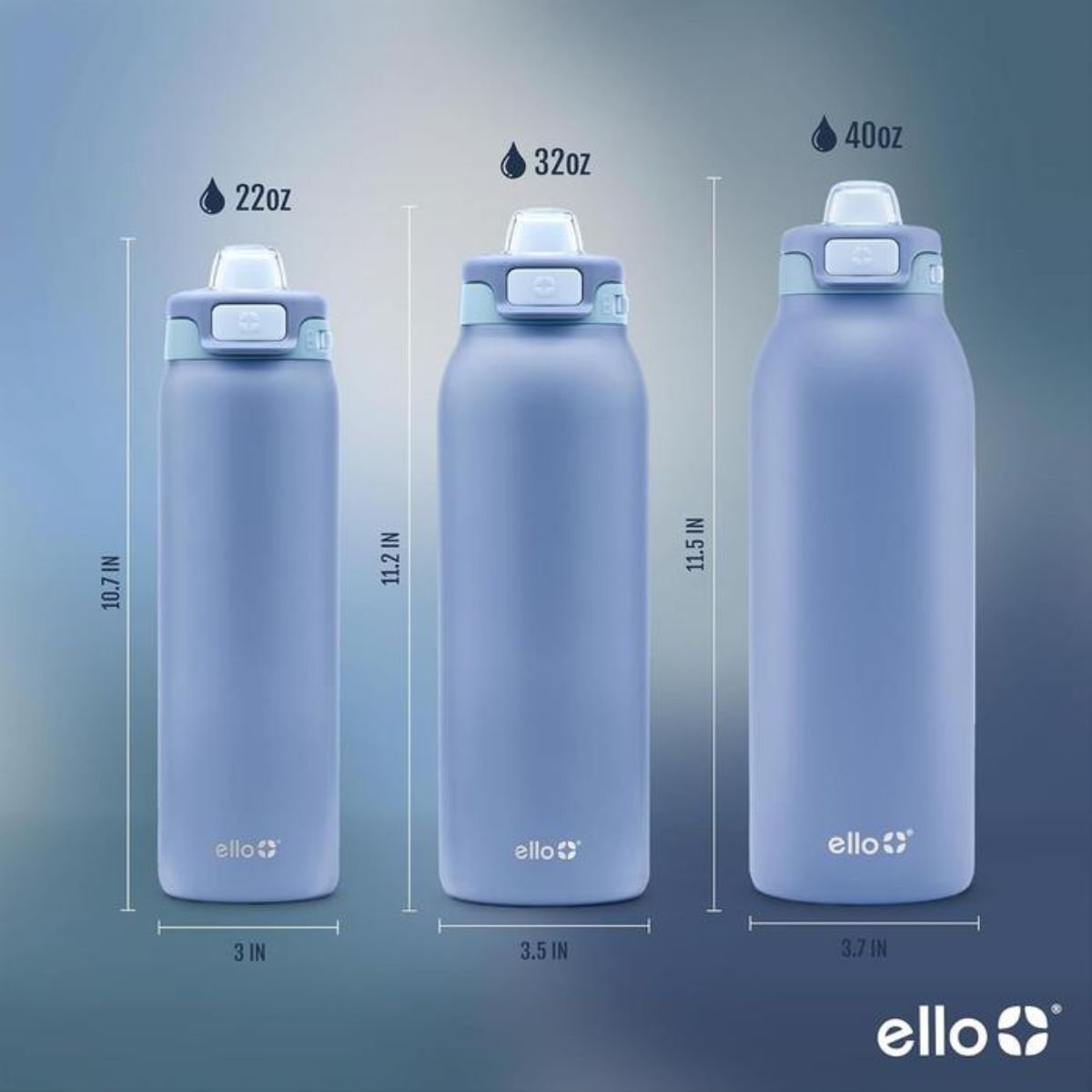Ello Pop & Fill Stainless Steel Water Bottle 40oz