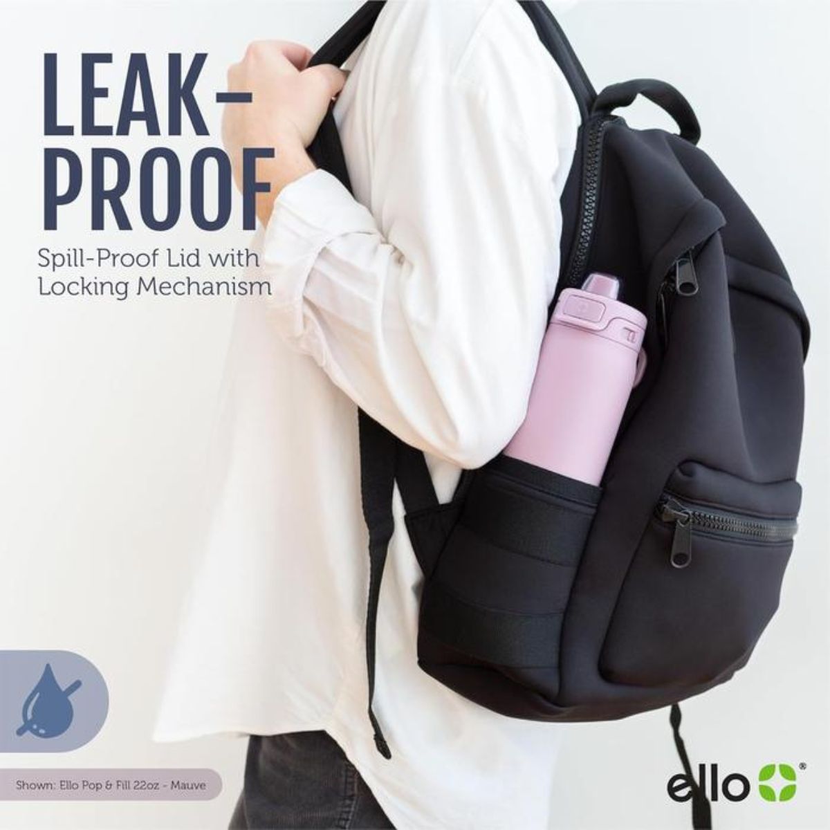 Ello Pop & Fill Stainless Steel Water Bottle 40oz