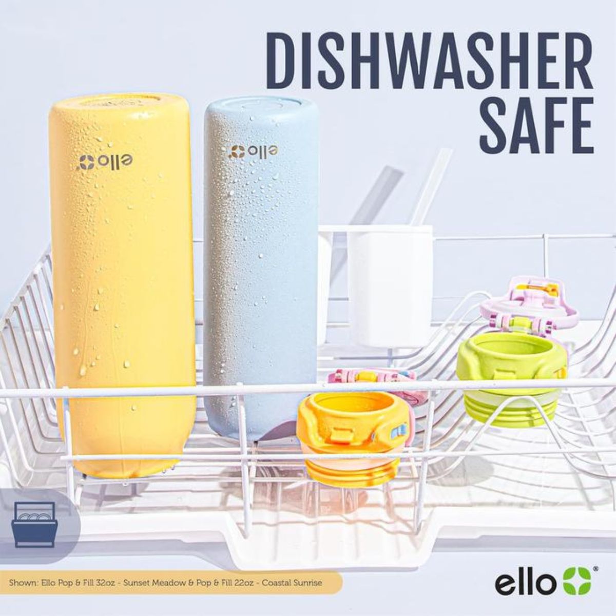 Ello Pop & Fill Stainless Steel Water Bottle 40oz