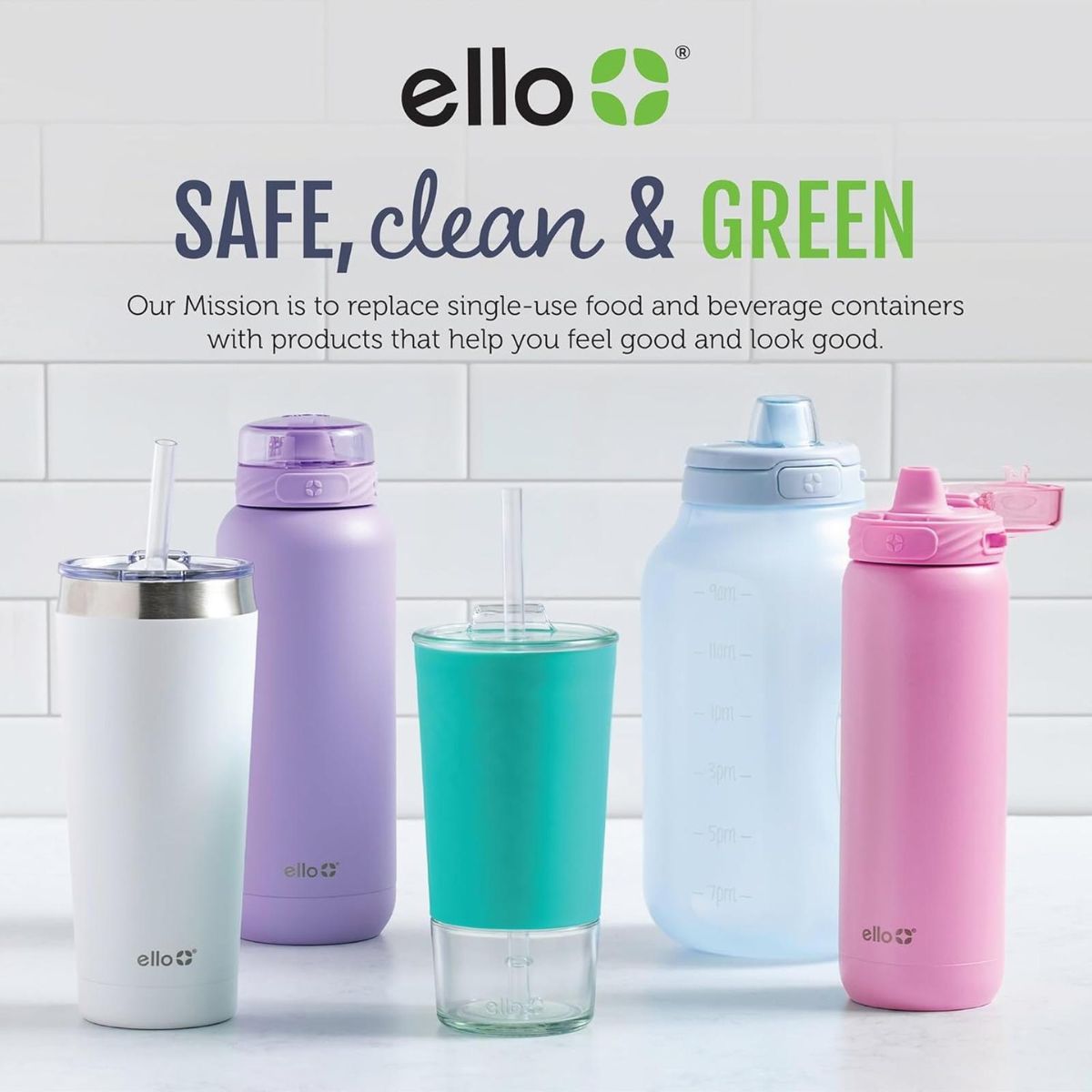 Ello Pop & Fill Stainless Steel Water Bottle 40oz