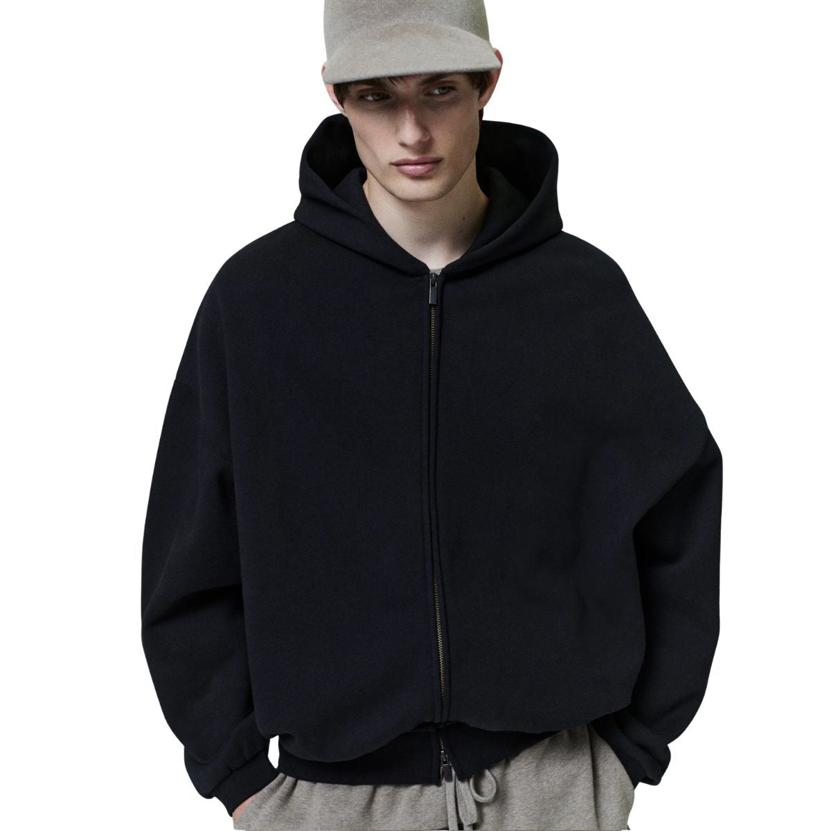 Fear Of God Essentials Embossed 90s Fit Fleece Zip-Up Hoodie