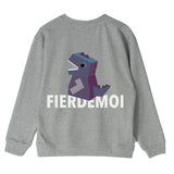 Fier De Moi Metaverse Dragon Print LS Sweatshirt Grey