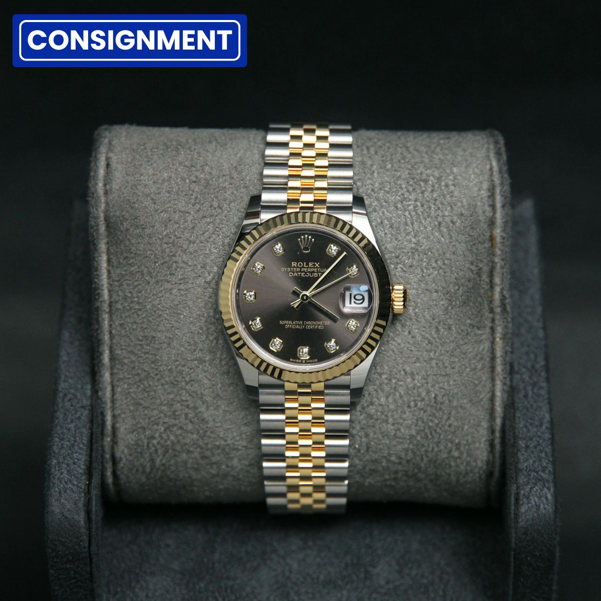 Datejust 31 Dark Grey Dial Diamond 10 278273G