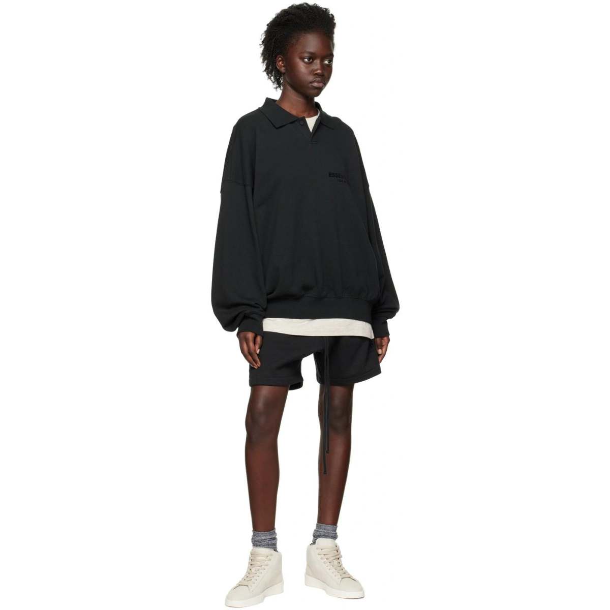 Fear Of God Essentials Black Logo Sweatshort