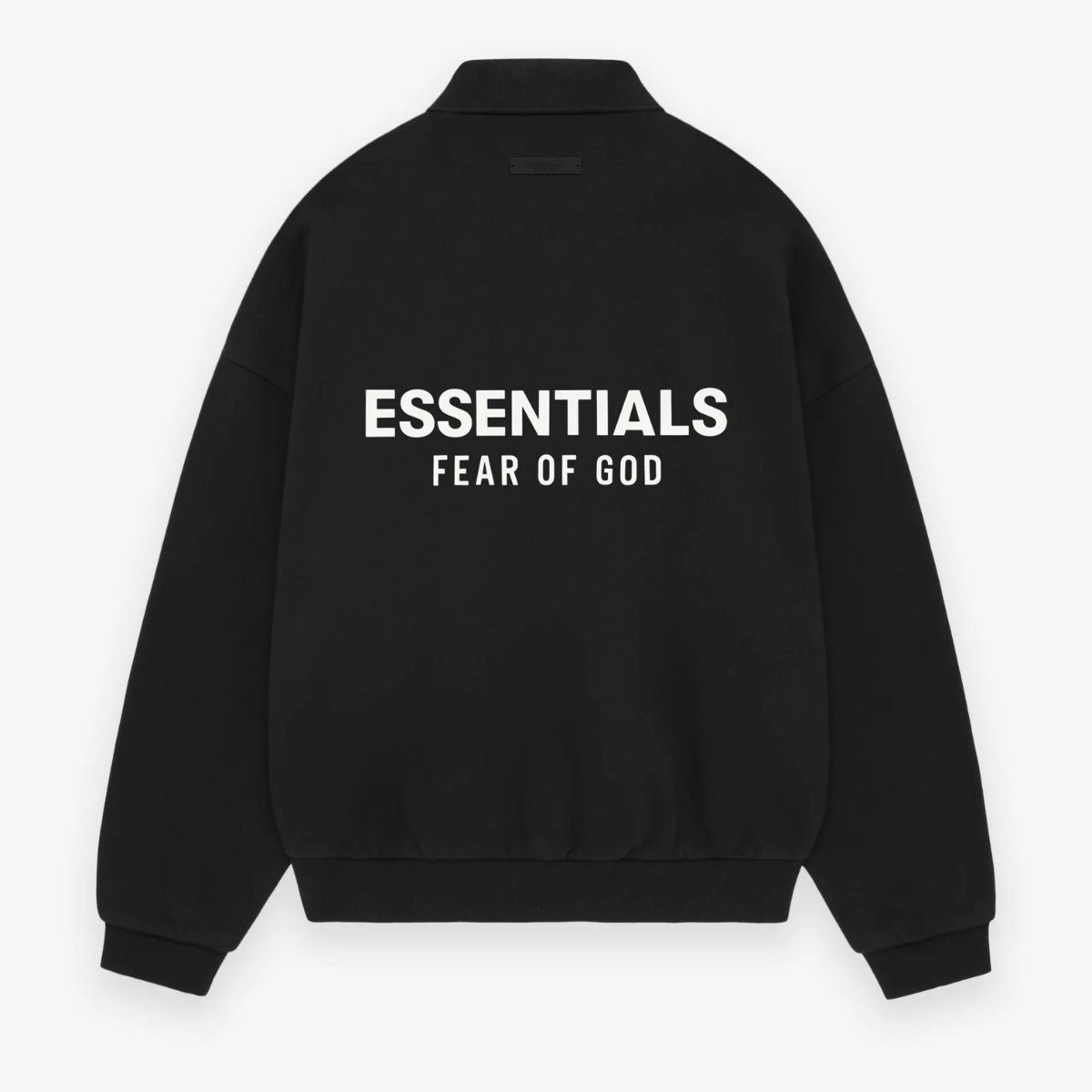 Fear of God Essentials Back Logo Fleece Polo Black