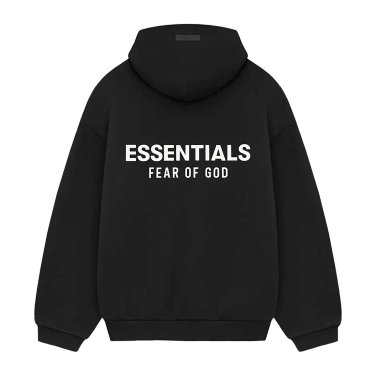 Fear Of God Essentials Back Logo Hoodie Black