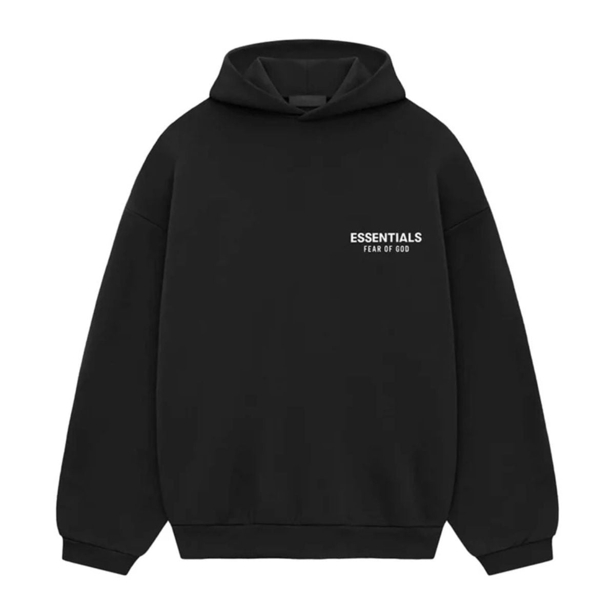 Fear Of God Essentials Back Logo Hoodie Black