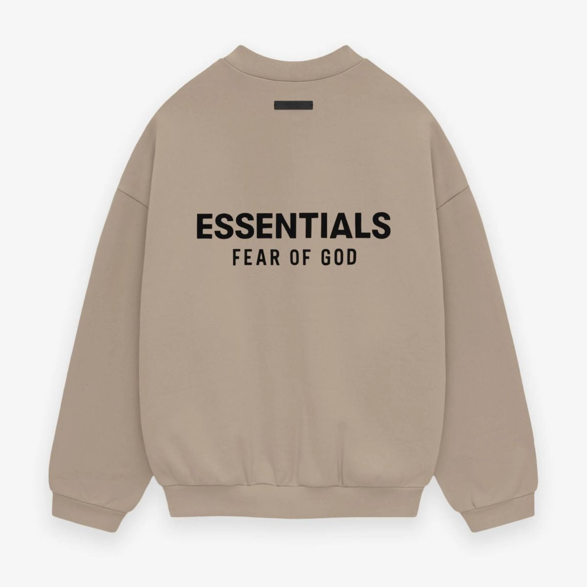 Fear Of God Essentials Back Logo Jersey Crewneck Sweatshirt Beige Desert Sand