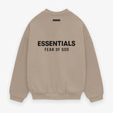 Fear Of God Essentials Back Logo Jersey Crewneck Sweatshirt Beige Desert Sand