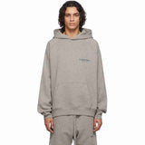 Fear Of God Essentials Logo Hoodie Dark Heather Oatmeal