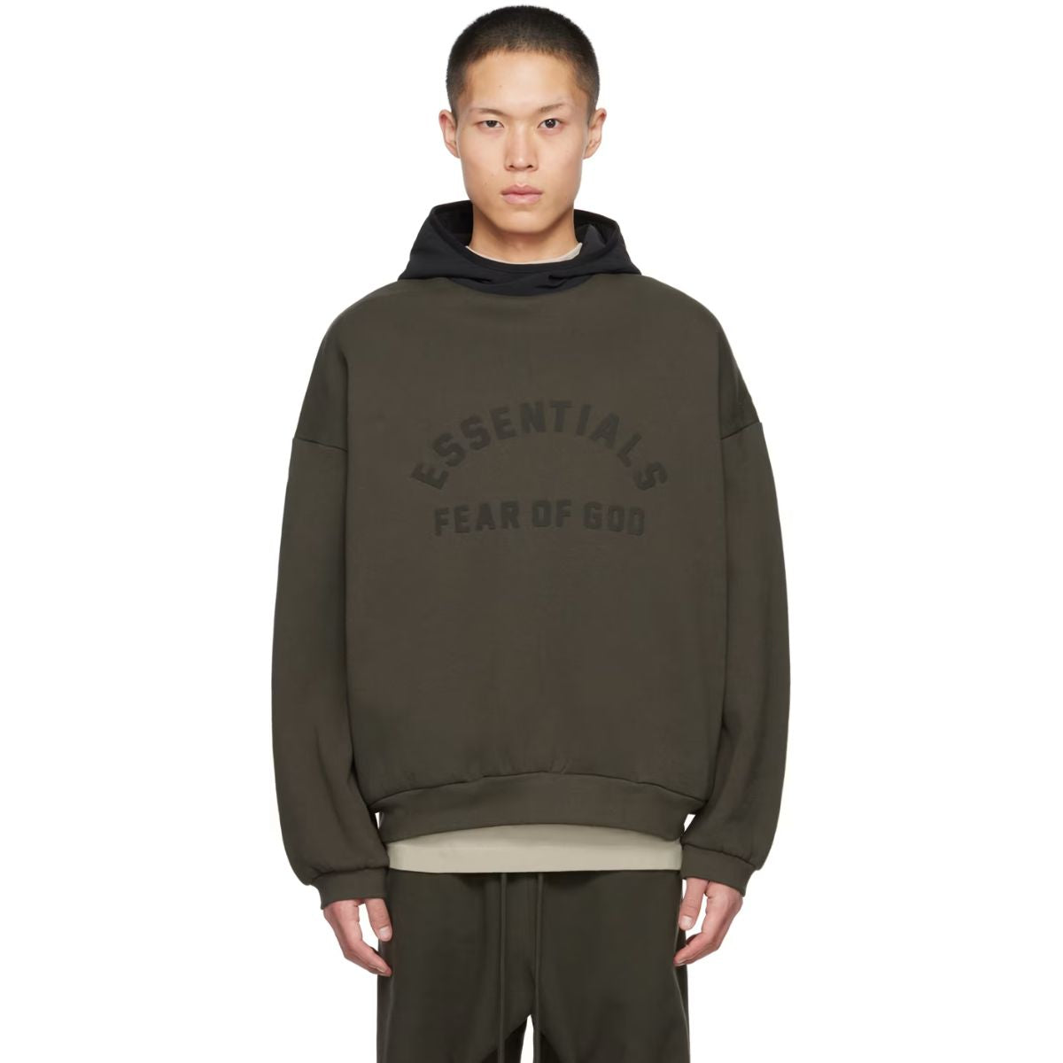 Fear of God Essentials Nylon Fleece Hoodie Ink Jet Black