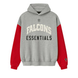 Fear Of God Essentials Falcons Sport Hoodie Concrete Heather Red