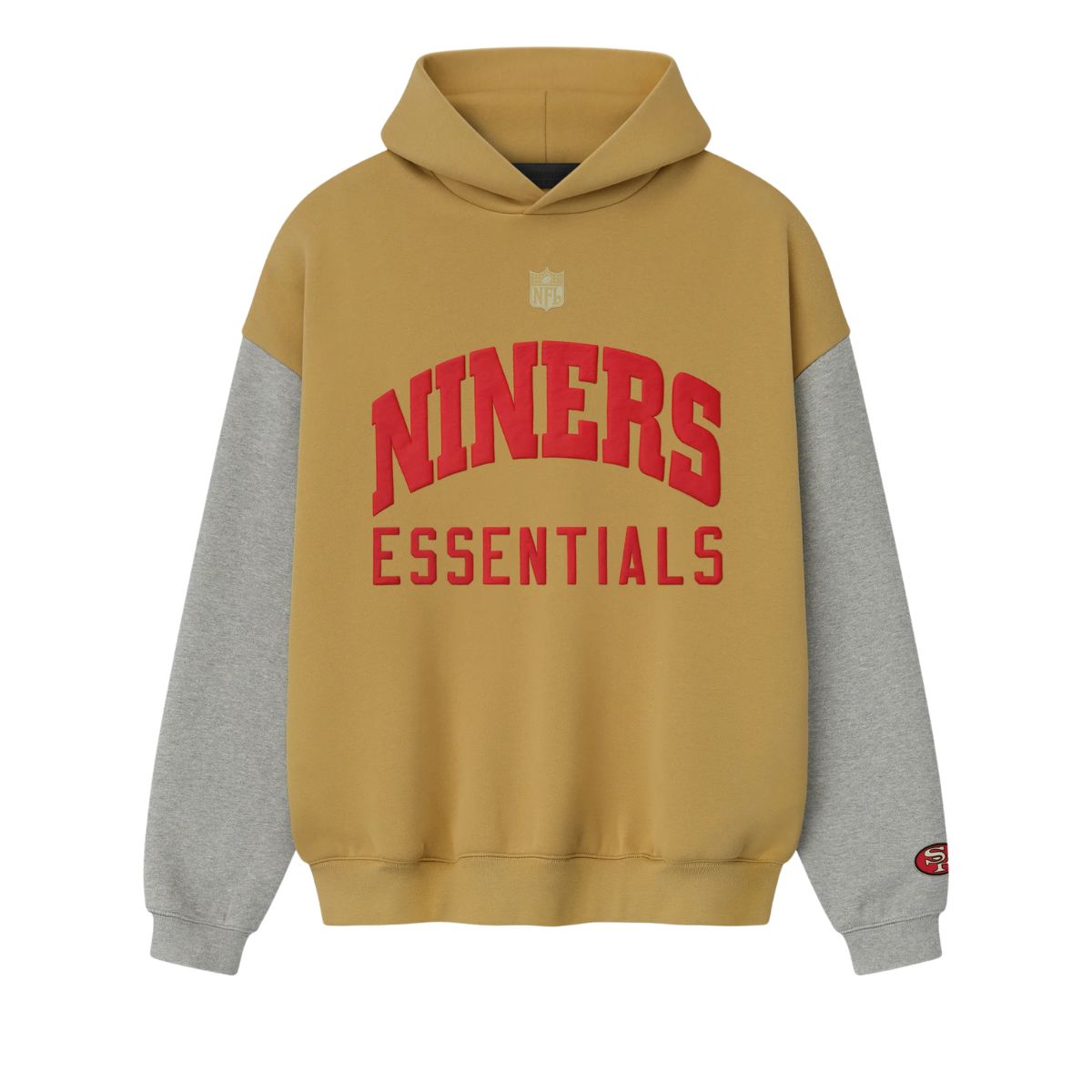 Fear Of God Essentials Forty Niners Sport Hoodie Prairie Sand Concrete Heather