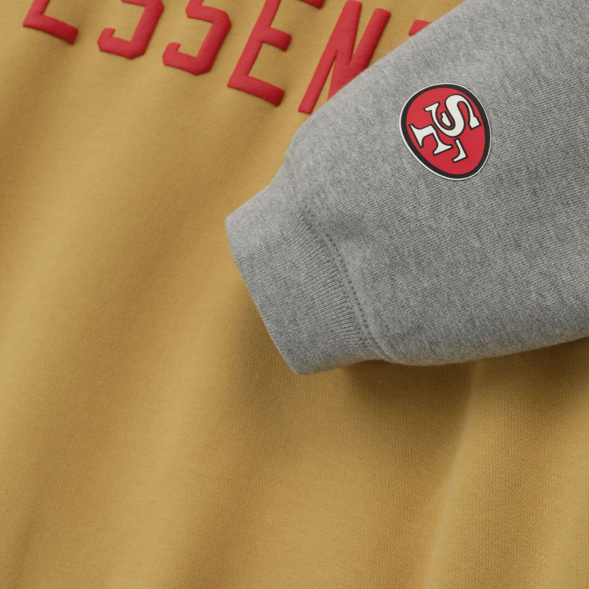 Fear Of God Essentials Forty Niners Sport Hoodie Prairie Sand Concrete Heather