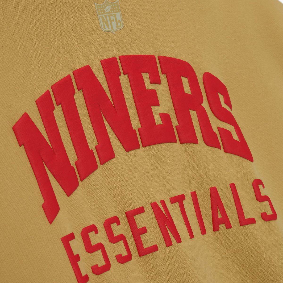 Fear Of God Essentials Forty Niners Sport Hoodie Prairie Sand Concrete Heather