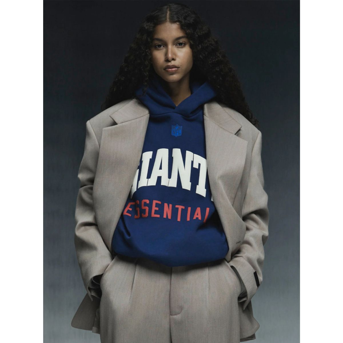 Fear Of God Essentials Giants Sport Hoodie Blue Estate Concrete Heather