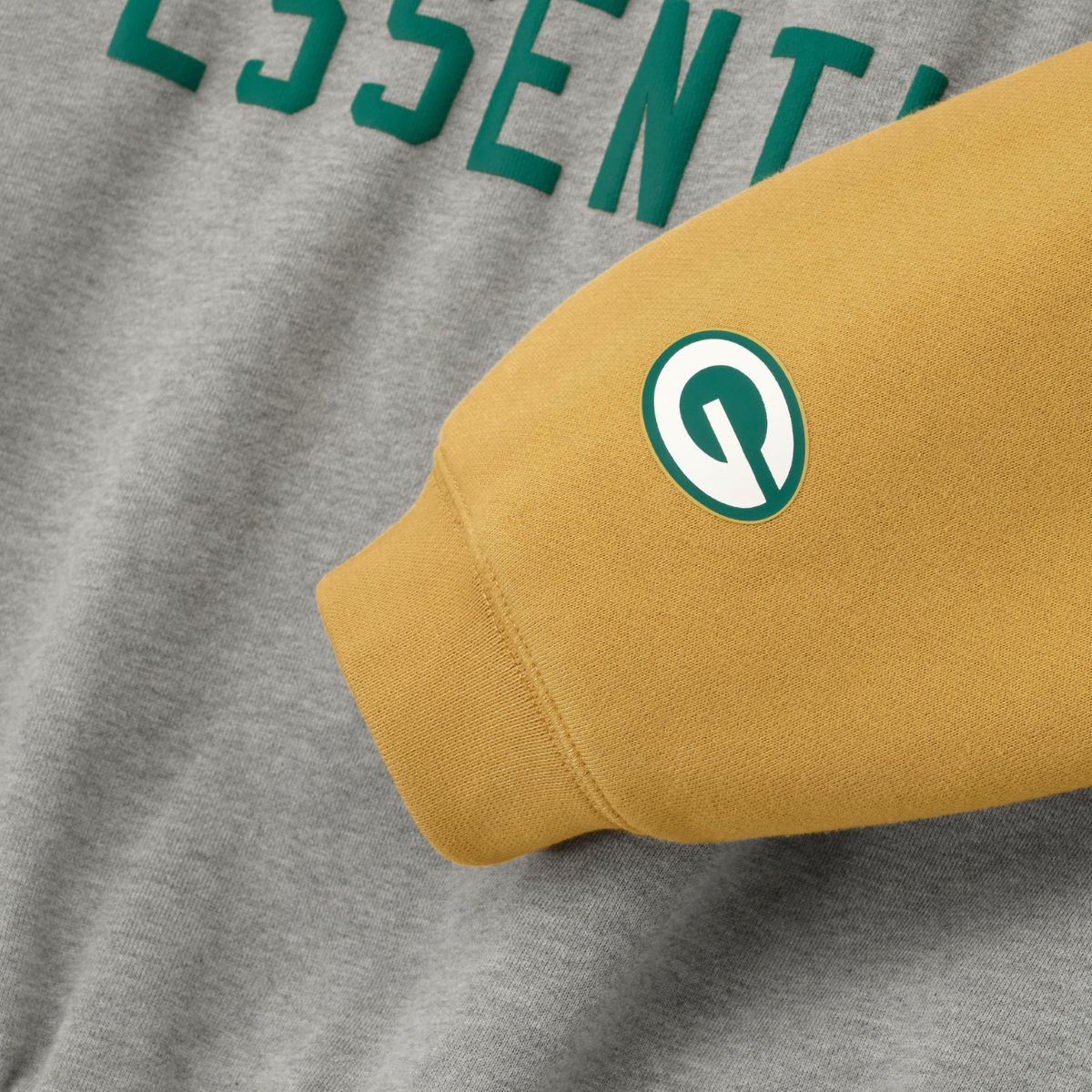 Fear Of God Essentials Packers Sport Hoodie Concrete Heather Canyon