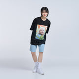 Acme De La Vie ADLV Baby Face Flower Garden Girl T-shirt Black