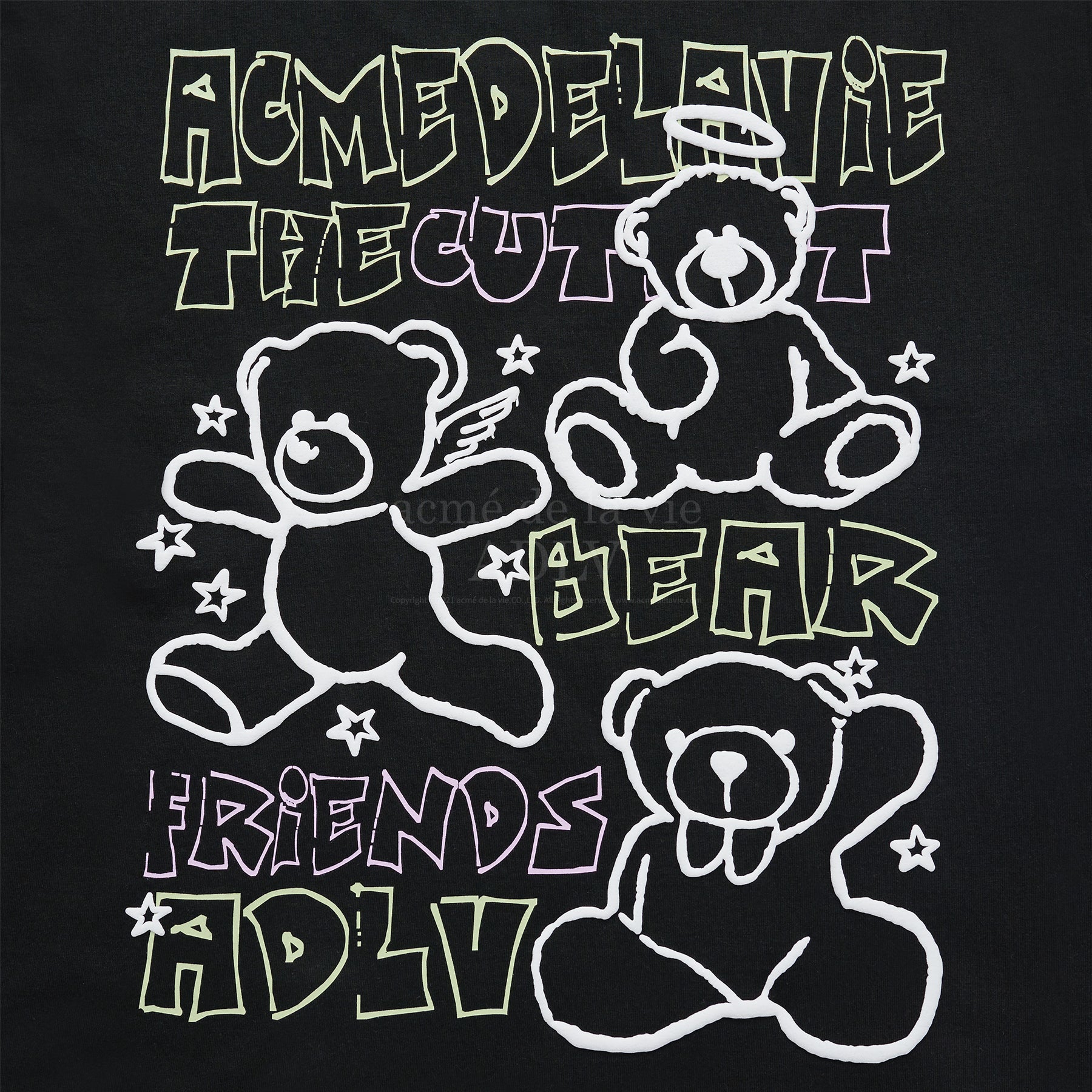 Acme De La Vie ADLV Bear Friends Doodle Artwork T-Shirt