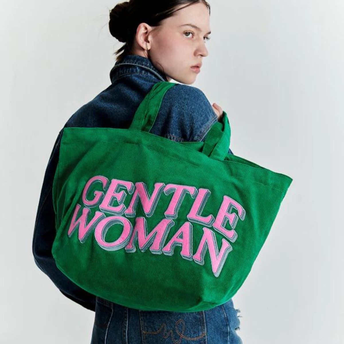 Gentle Woman Corduroy Tote Bag