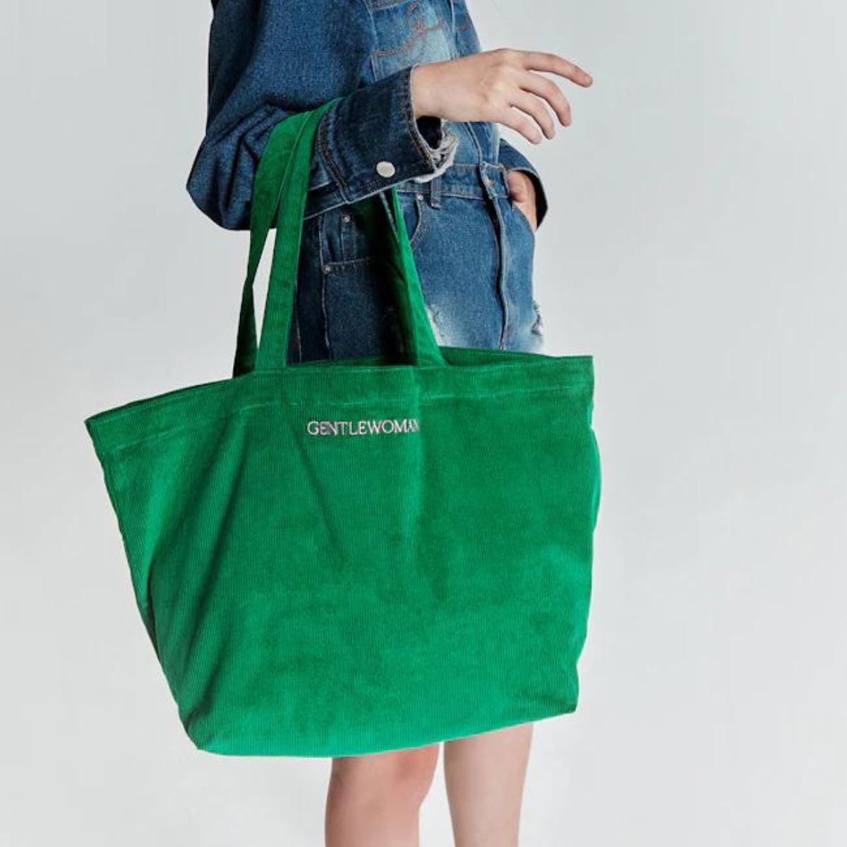 Gentle Woman Corduroy Tote Bag