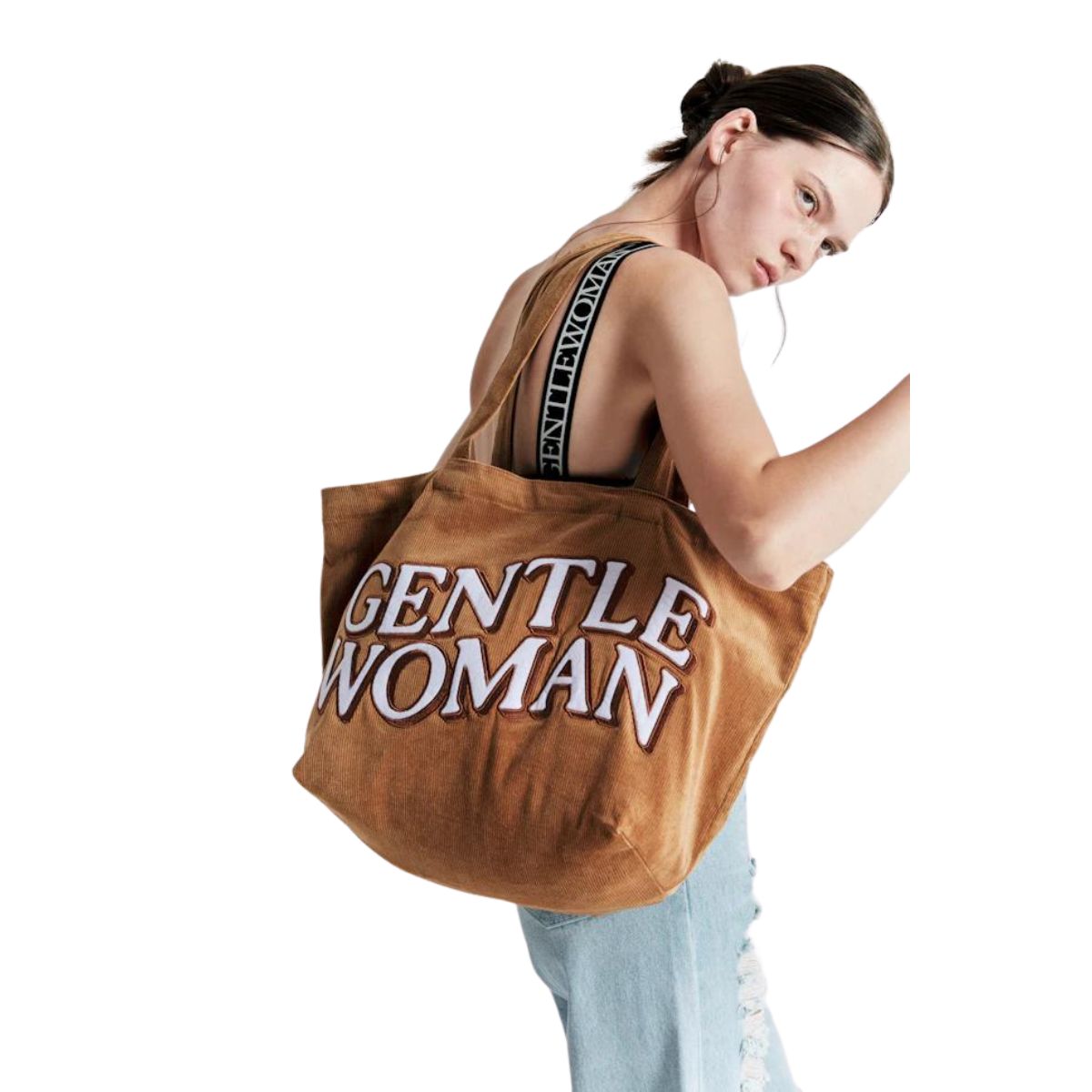 Gentle Woman Corduroy Tote Bag