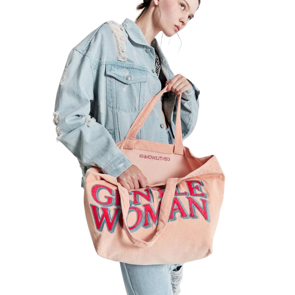 Gentle Woman Corduroy Tote Bag