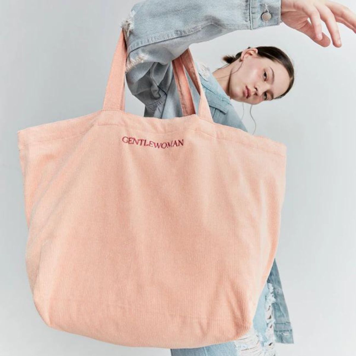 Gentle Woman Corduroy Tote Bag