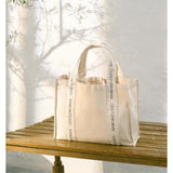 Gentle Woman Logo Strap Shopping Tote Cream