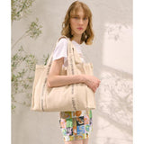 Gentle Woman Logo Strap Shopping Tote Cream