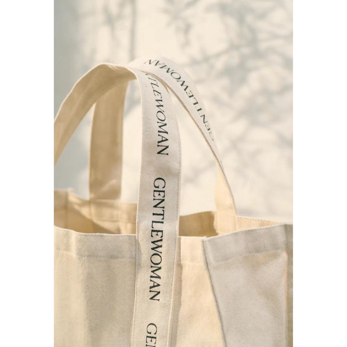 Gentle Woman Logo Strap Shopping Tote Cream