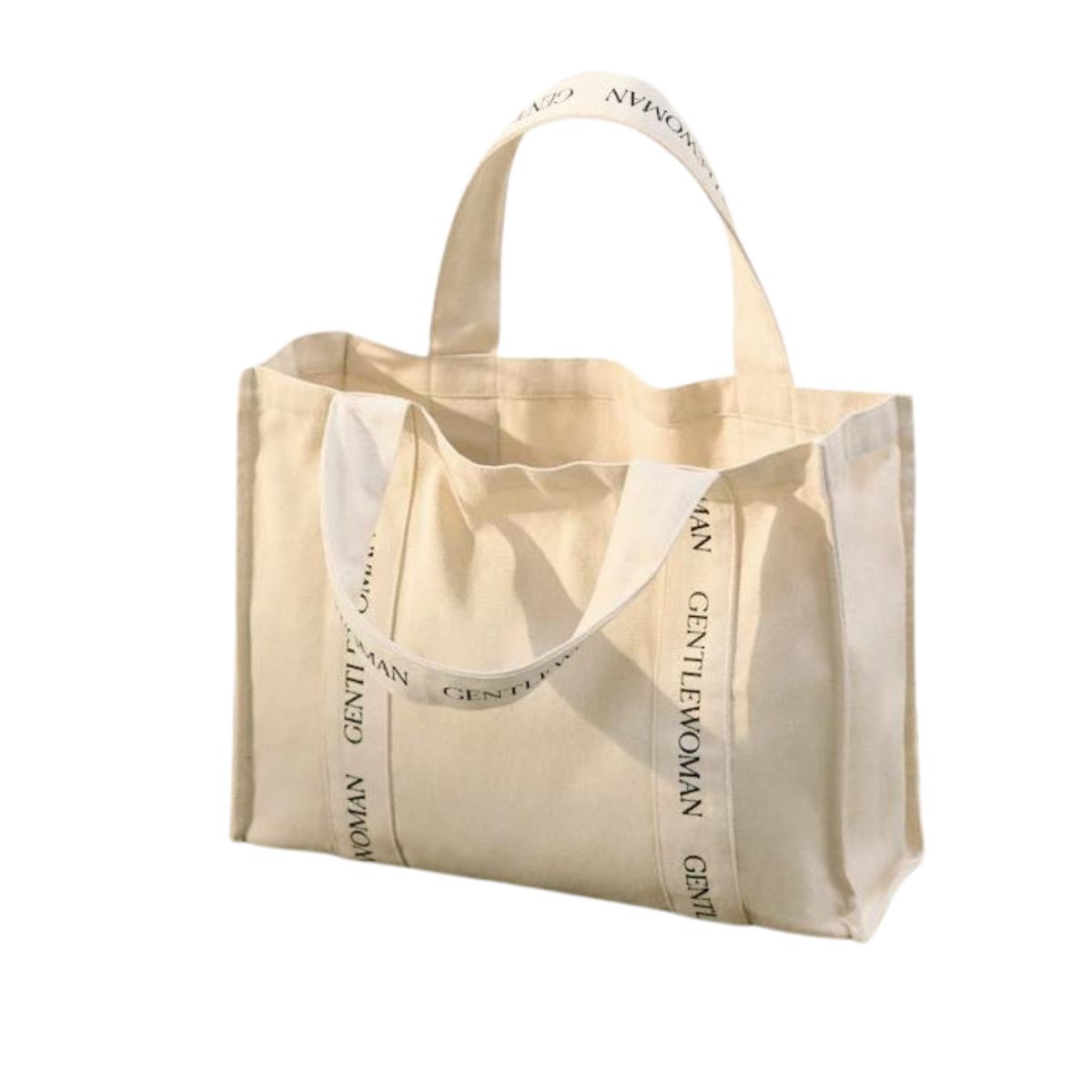 Gentle Woman Logo Strap Shopping Tote Cream